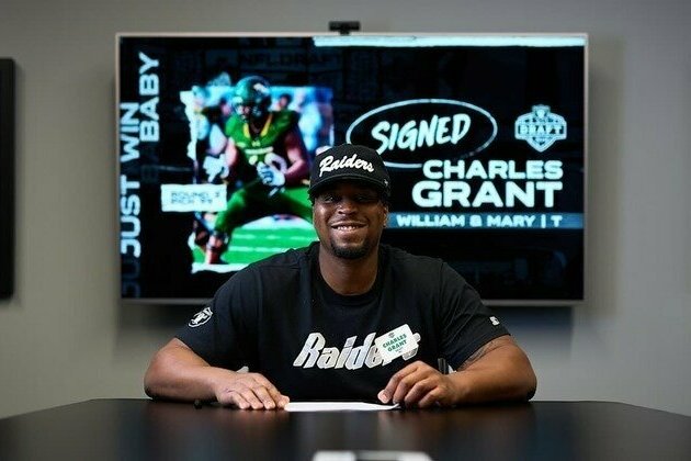 Raiders sign third-round pick T Charles Grant