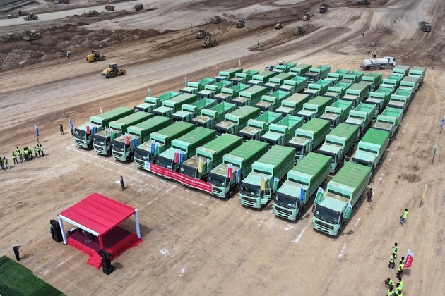 ETHIOPIA-OROMIA-BISHOFTU INT'L AIRPORT-ELECTRIC HEAVY-DUTY TRUCKS