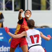 (SP)CHINA-CHENGDU-THE WORLD GAMES 2025-FLAG FOOTBALL-WOMEN'S PRELIMINARY ROUND-CHN VS CAN (CN)