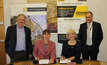 Gekko's Elizabeth Lewis-Gray and Sandy Gray with Curtin's Prof Chris Moran and Prof Deborah Terry sign the agreement