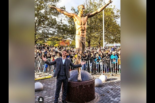 Zlatan Ibrahimovic unveils his statue in Sweden