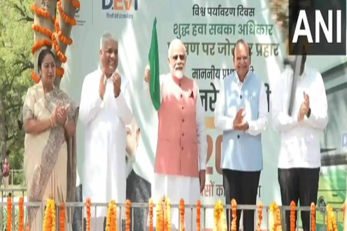 Delhi: PM Modi flags off 200 electric buses on World Environment Day