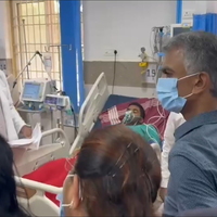 Karnataka Minister Krishna Byre Gowda meets Hassan Ganesh procession injured