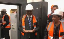 South Africa's minister of mineral resources Gwede Mantashe at a tour of the Elikhulu tailings retreatment plant