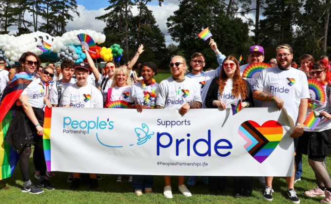 Staff from People's Partnership took part in Crawley's Pride parade