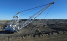 Applied Fiber synthetic main boom pendants installed on a Cloud Peak Energy Marion 8200 dragline