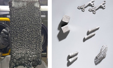  Titanium metal powder and Hana AMT 3D-printed metal products 