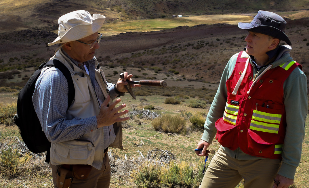 COO Gilberto Schubert and CEO Merlin Marr-Johnson at Fitzroy's Buen Retiro copper project in Chile