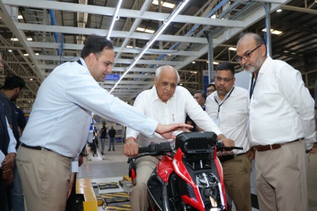 Gujarat CM Bhupendra Patel inaugurates India's first geared electric motorbike plant in Ahmedabad