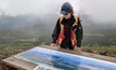 Seabridge Gold's Elizabeth Miller shows the plant site at KSM in British Columbia, Canada (Photo: Pail Harris)