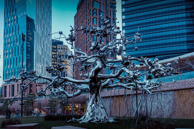Riyadh Art Reveals Family Tree by Indian Artist Subodh Gupta, a New Permanent Collection Artwork Installed in Riyadh's Financial District KAFD