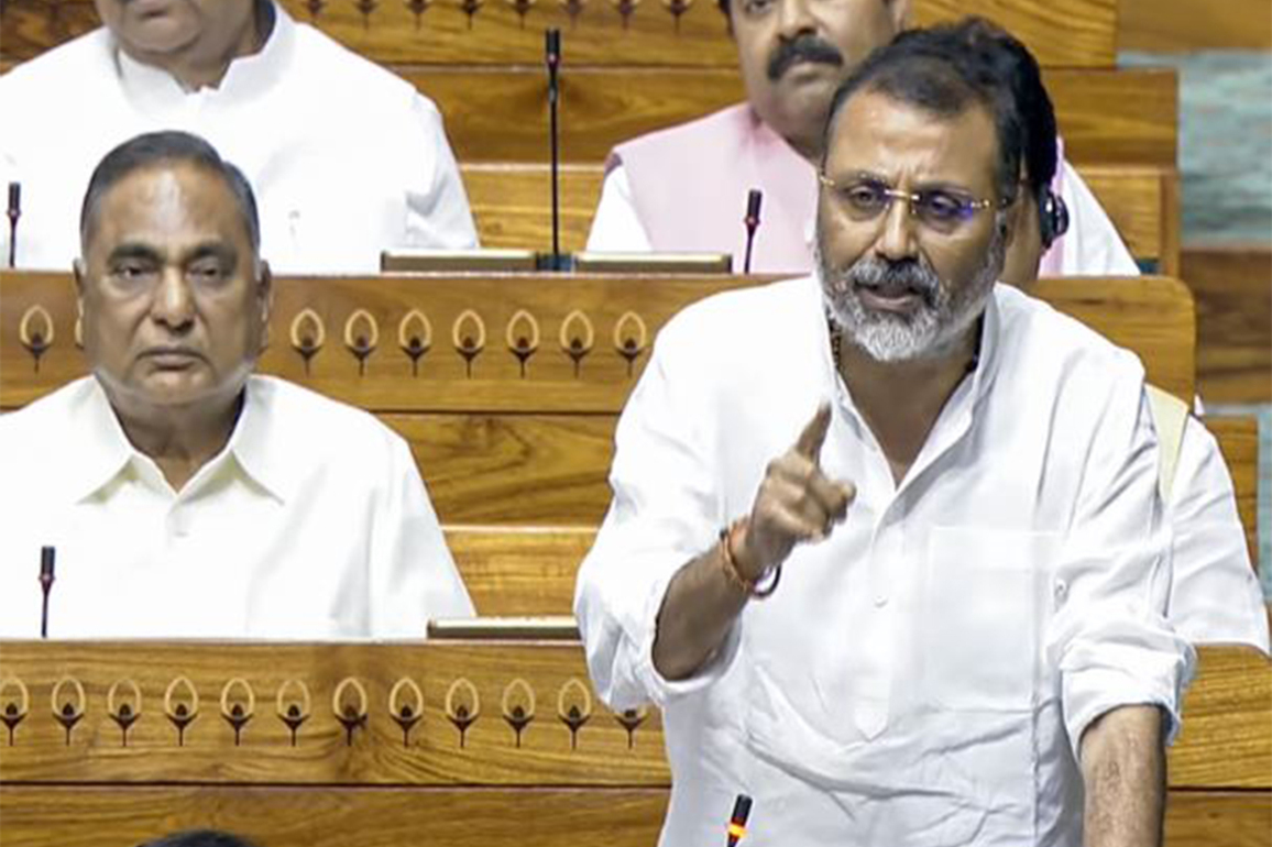 BJP MP Nishikant Dubey accuses Congress of imprisoning the former Maharani of Jaipur and her son