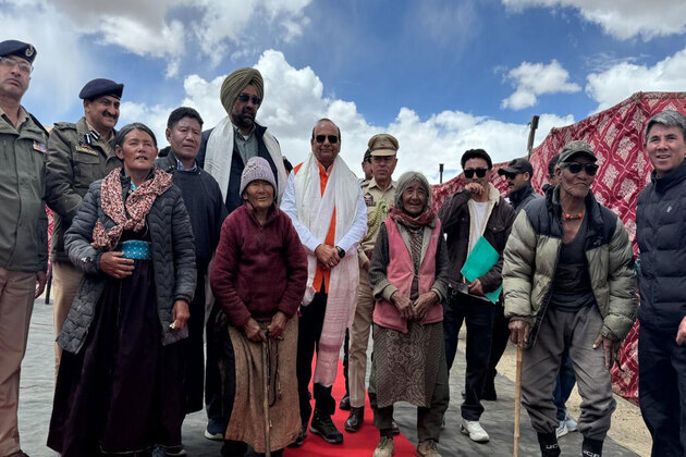 Ladakh L-G VK Saxena lays foundation stone for the first model border village at Chumur under vibrant village program