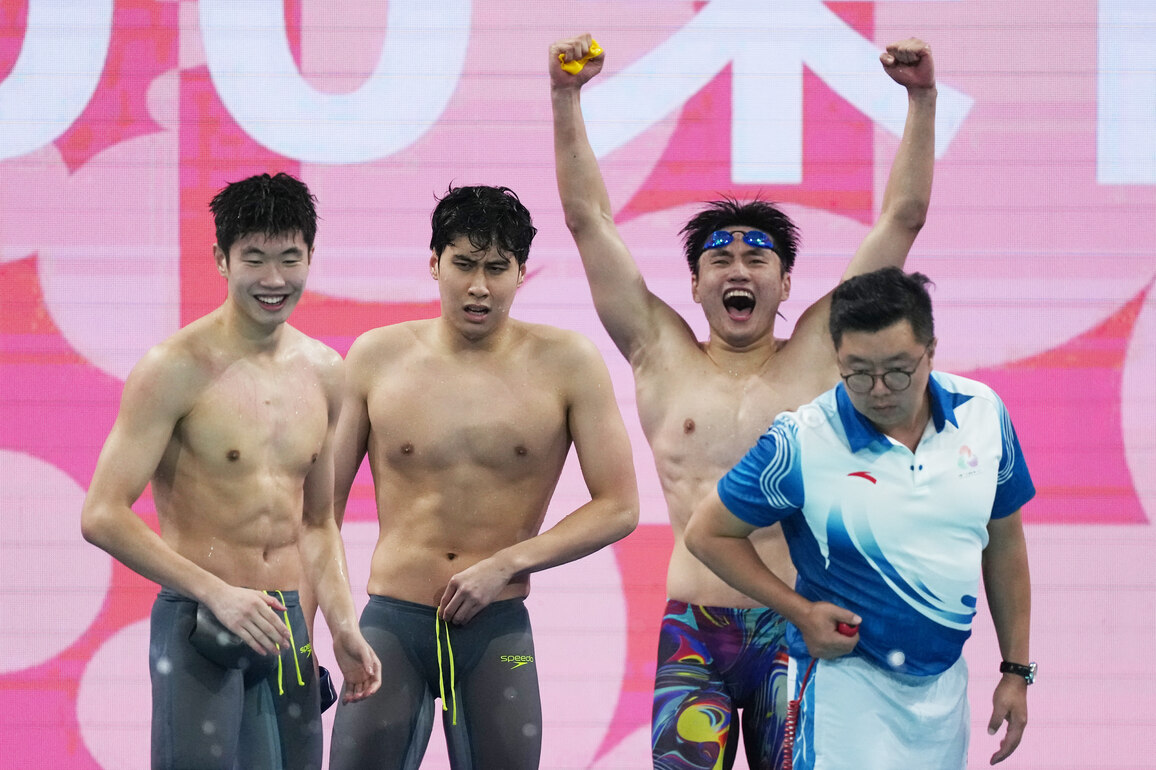 (SP)CHINA-15TH NATIONAL GAMES-SWIMMING-MEN'S 4X200M FREESTYLE RELAY-FINAL (CN)