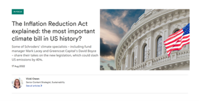 How could the Inflation Reduction Act combat climate change?