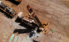 A drill rig on site at Gonneville. Photo courtesy Chalice