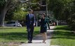  NSW treasurer Dominic Perrottet walks alongside premier Gladys Berejiklian.
