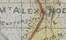 Old gold map of Victoria circa 1853.