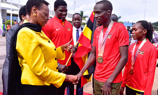 First Lady receives Uganda's commonwealth medalists First Lady receives Uganda's commonwealth medalists