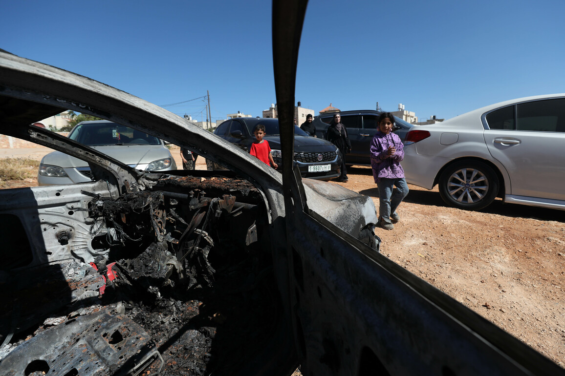 MIDEAST-WEST BANK-KAFR MALIK-DAMAGE-ISRAELI SETTLER-ATTACK