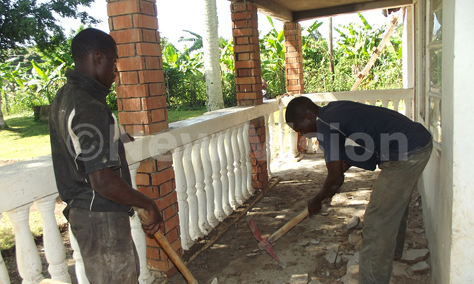Ssemwanga's relatives repair village house Ssemwanga's relatives repair village house