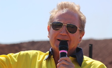 FMG executive chairman Andrew Forrest entertaining a crowd at Christmas Creek.