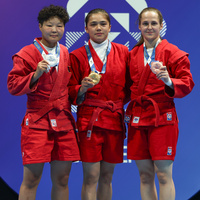 (SP)CHINA-CHENGDU-THE WORLD GAMES 2025-SAMBO-WOMEN'S COMBAT -59KG-AWARDING CEREMONY (CN)