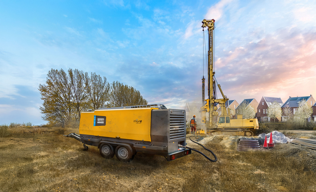 The X-Air+ 750-25, Atlas Copco’s latest innovation in its DrillAir family, is a portable air compressor compact enough to fit on a standard trailer yet robust enough to power through the toughest geothermal drilling projects