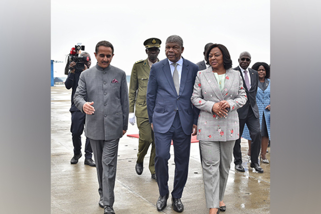 Angolan President Joao Manuel Goncalves Lourenco arrives in New Delhi