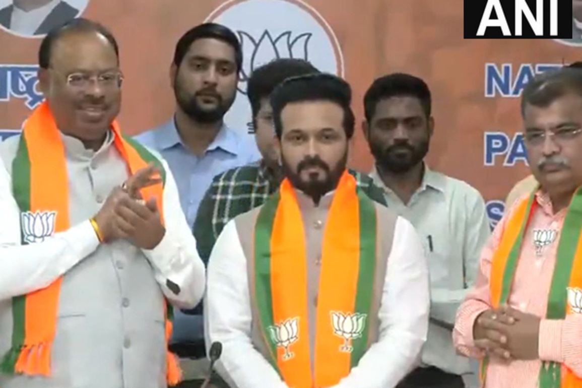 Former Indian cricketer Kedar Jadhav joins BJP in Mumbai