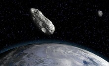 A rendering of Apophis near to Earth