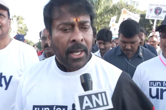 Chiranjeevi pays tribute to Sardar Vallabhbhai Patel on his birth anniversary, joins Run for Unity in Hyderabad