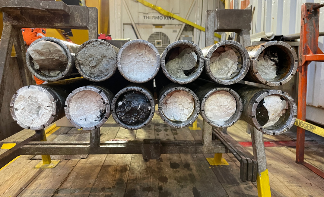Samples collected by Benthic using thin kerf rotary corer. Credit: Leonel Mello