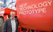 Sandvik's Mats Eriksson with a new technology prototype
