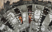  TBM crew wave through the cutter head after the breakthrough of Florence after tunnelling 10 miles under the Chiltern Hills in the UK as part of the HS2 high-speed rail project