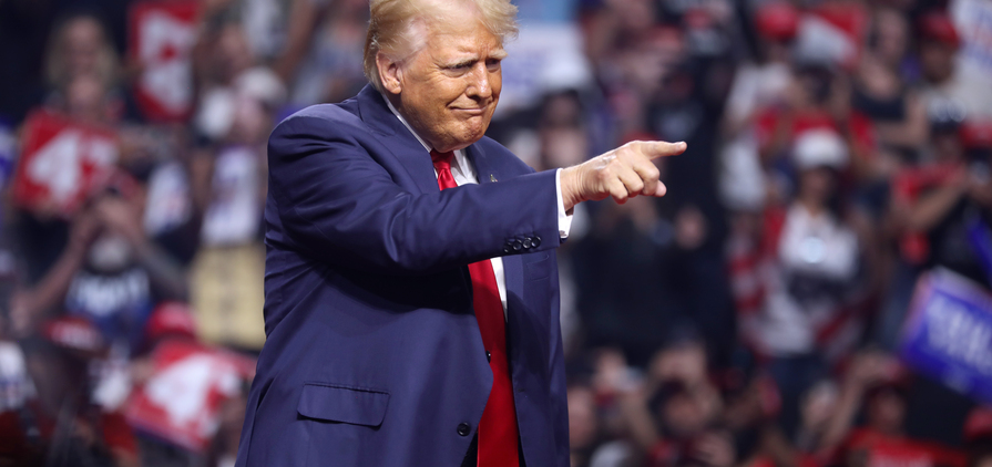 Donald Trump at a campaign rally in Arizona. 