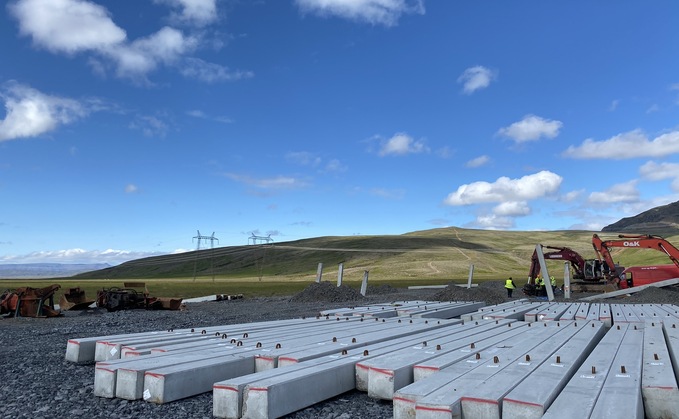 Construction site for the pioneering Climeworks CO2 removal and storage facility in Iceland, known as Orca