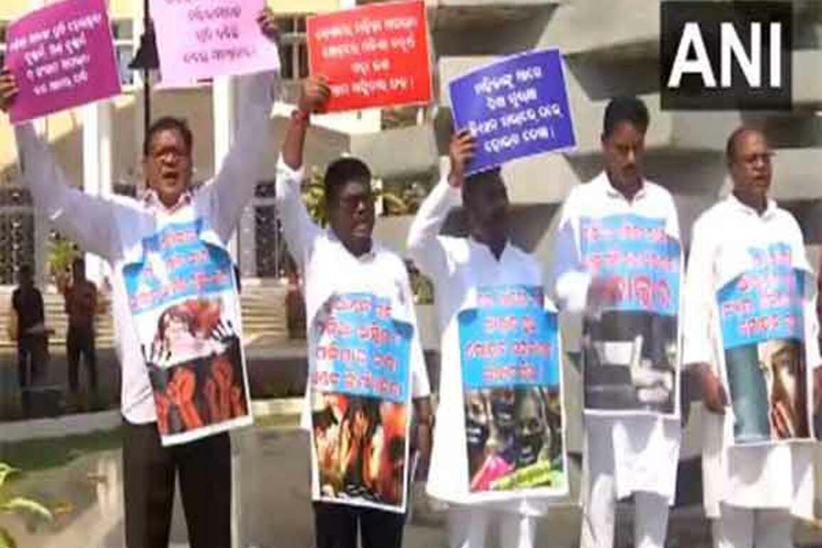 Chaos in Odisha assembly, Congress protests rise in crime against women, BJD on Koshal row