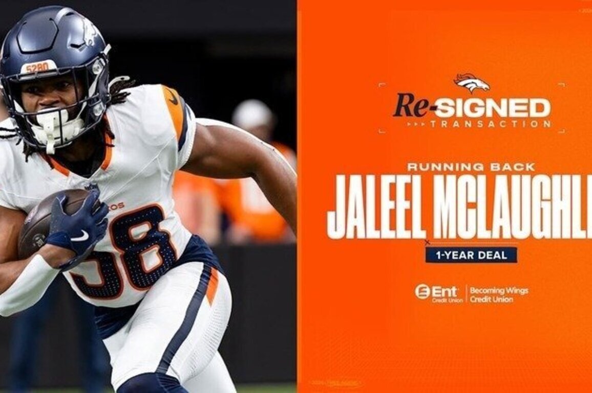 Broncos re-sign RB Jaleel McLaughlin to 1-year contract