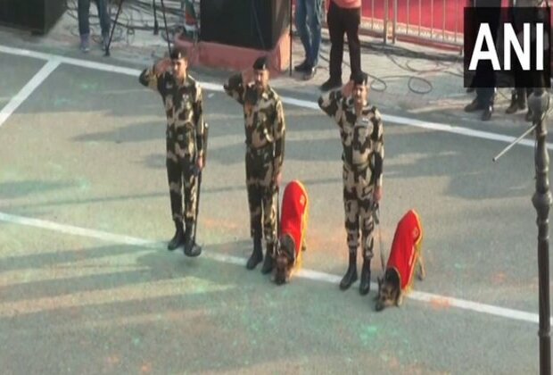 Republic Day: Four-legged BSF soldiers participate in Beating Retreat ceremony at Attari-Wagah border