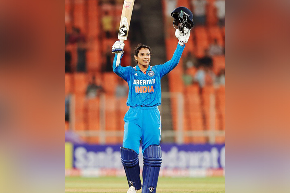 Mandhana's second-fastest ton for India shatters records during second ODI against Australia