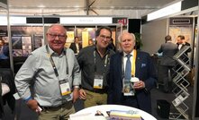 Tim Goyder (left) with Liontown managing director David Richards and former Australian prime minister John Howard at Diggers & Dealers 2019