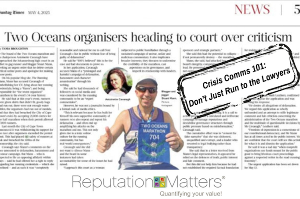 Crisis Comms 101- Dont just run to the lawyers - The Media Online