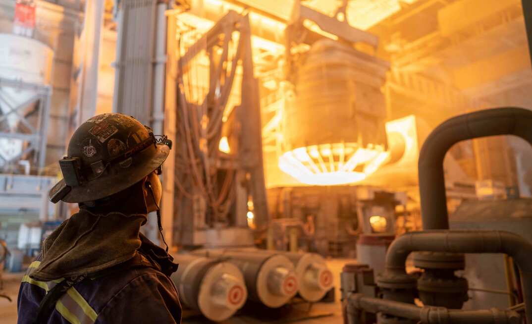 An electric arc furnace at US Steel's Big River Steel Works. Credit: US Steel
