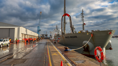 First ship docks at Aggregate Industries' new Southampton deep-sea cement terminal