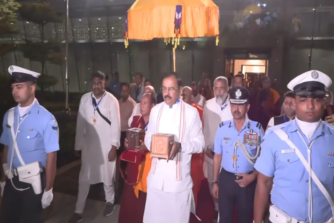 UP Dy CM Maurya leads delegation of monks to transport Buddha relics to Russia's Kalmykia for exposition