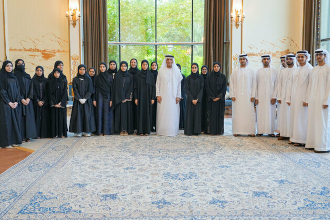 Saud bin Saqr receives top performing High School students in Ras Al Khaimah