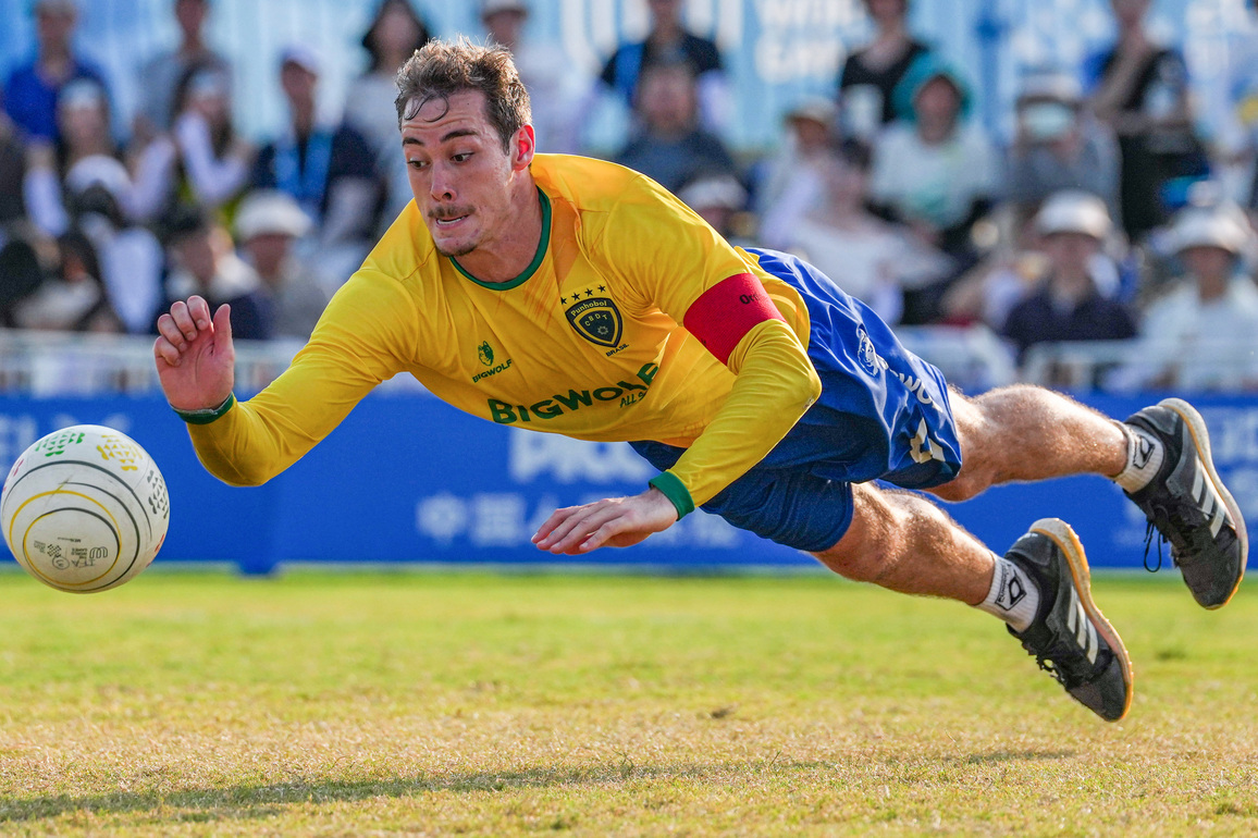 (SP)CHINA-CHENGDU-THE WORLD GAMES 2025-FISTBALL-MEN'S GOLD MEDAL MATCH-BRA VS GER (CN)