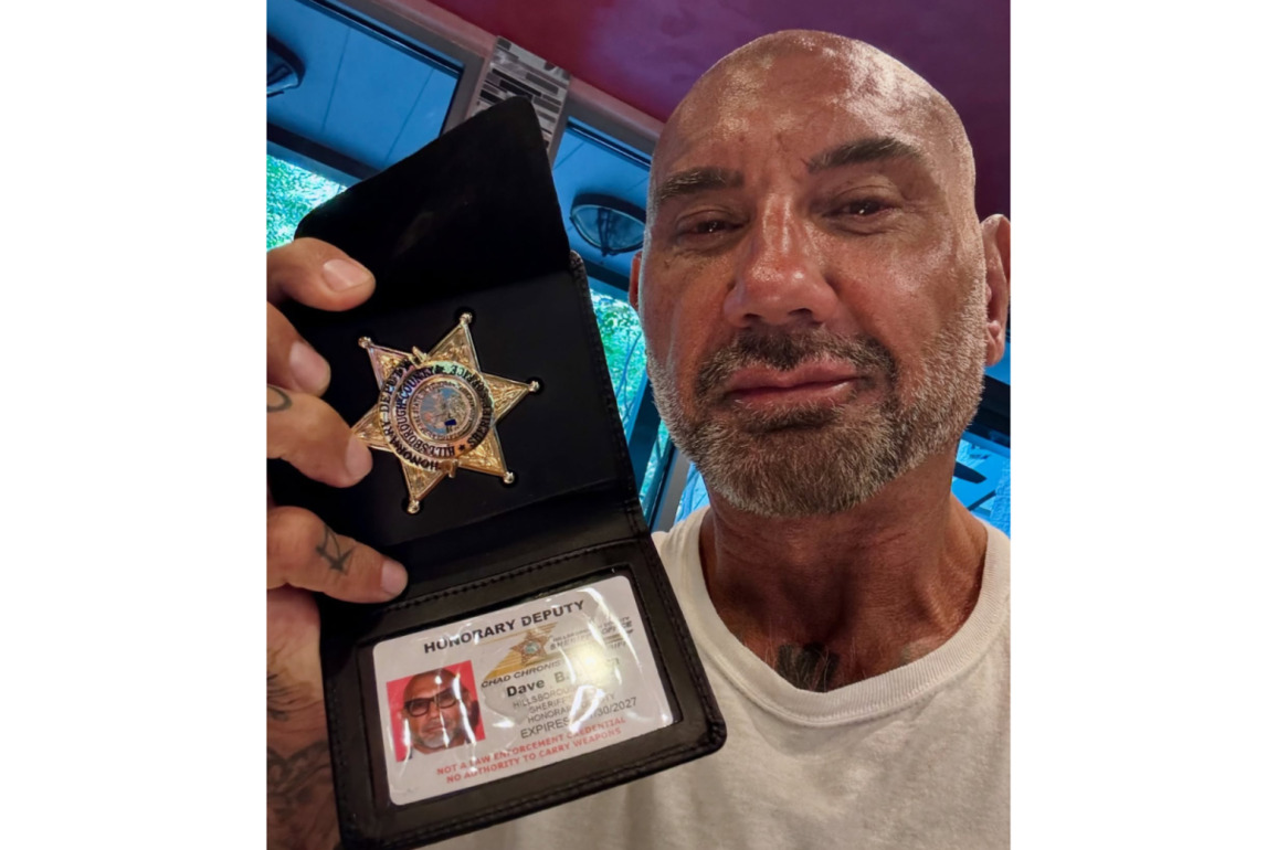 Fla. sheriffs office names actor, former pro-wrestler Dave Bautista as honorary deputy