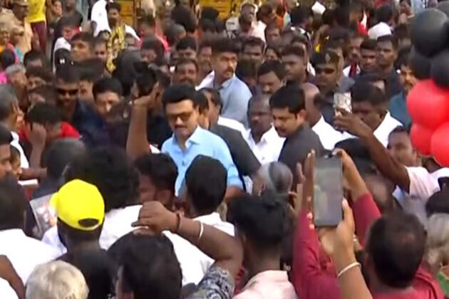 MK Stalin holds walk campaign in Chennai's Kannagi Nagar ahead of Tamil Nadu polls